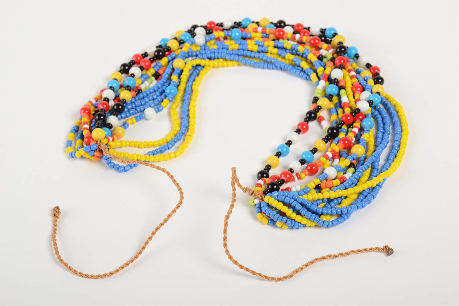 Collier multirang fait main Bijou ethnique Accessoire femme en perles de verre photo 4