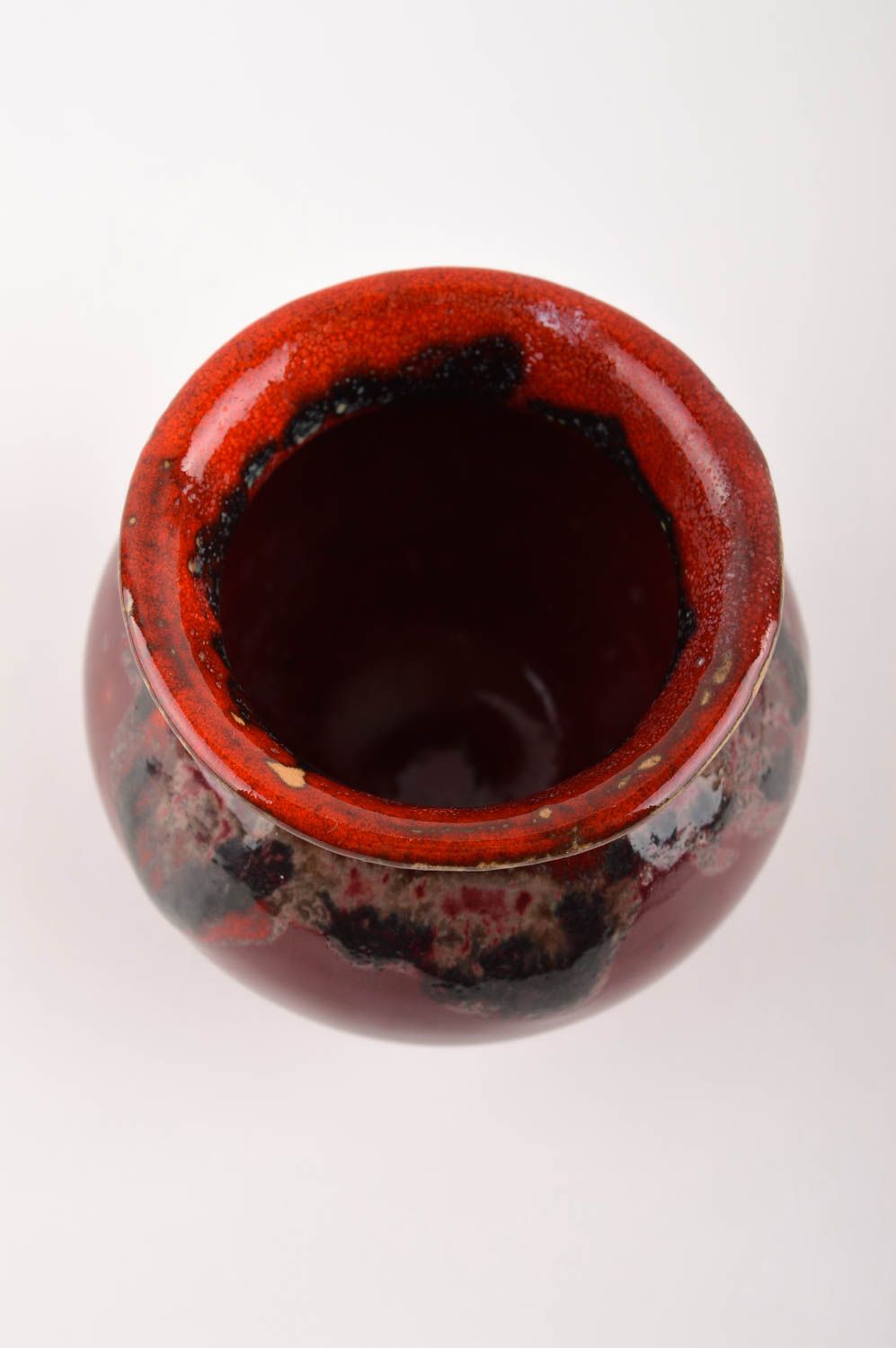 Deko Vase handgemachte Keramik Haus Dekoration moderne Vase schön bordeauxrot foto 4