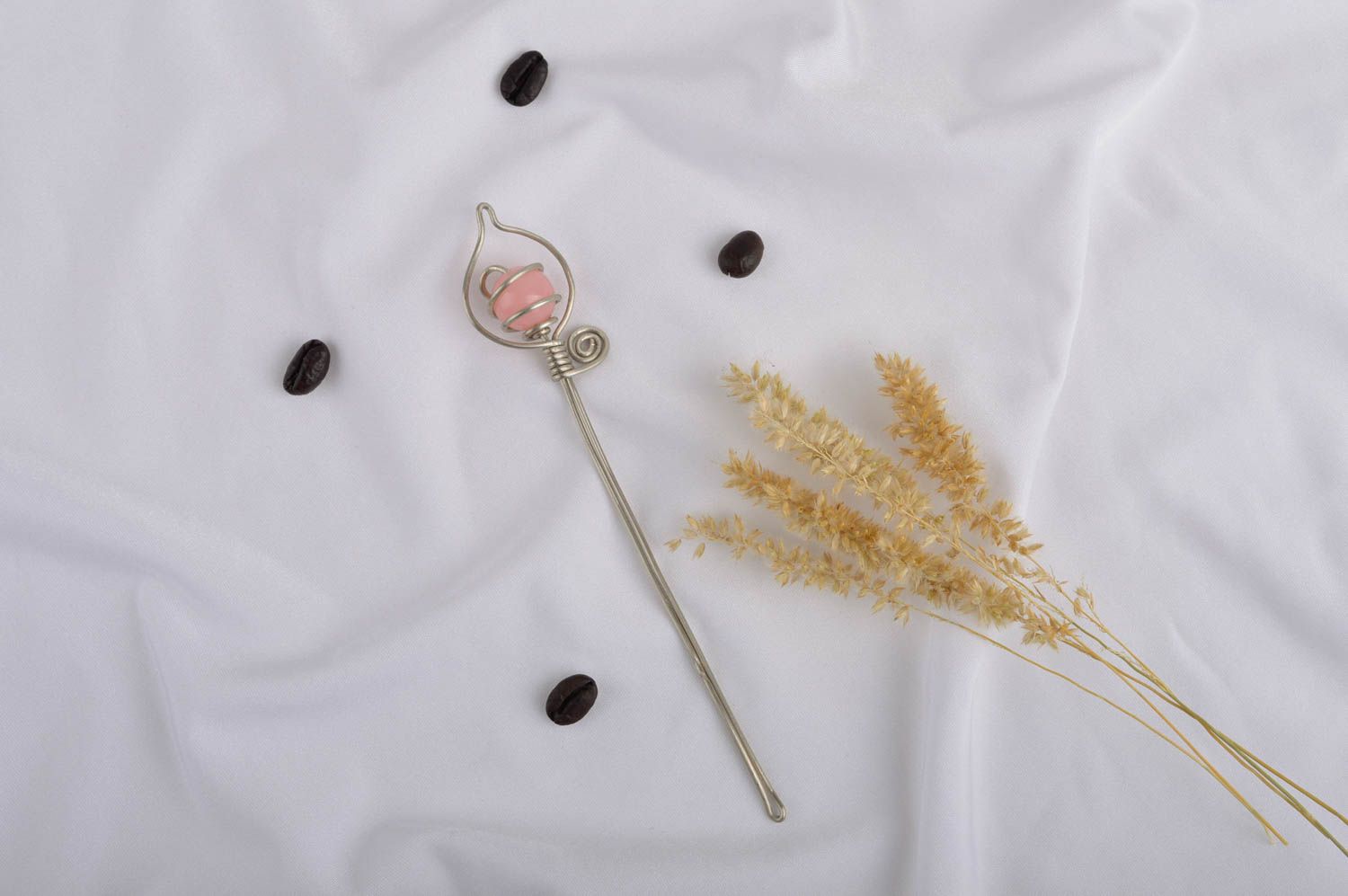 Handmade Haar Nadel in Rosa Schmuck für die Haare Accessoire für Frauen foto 1