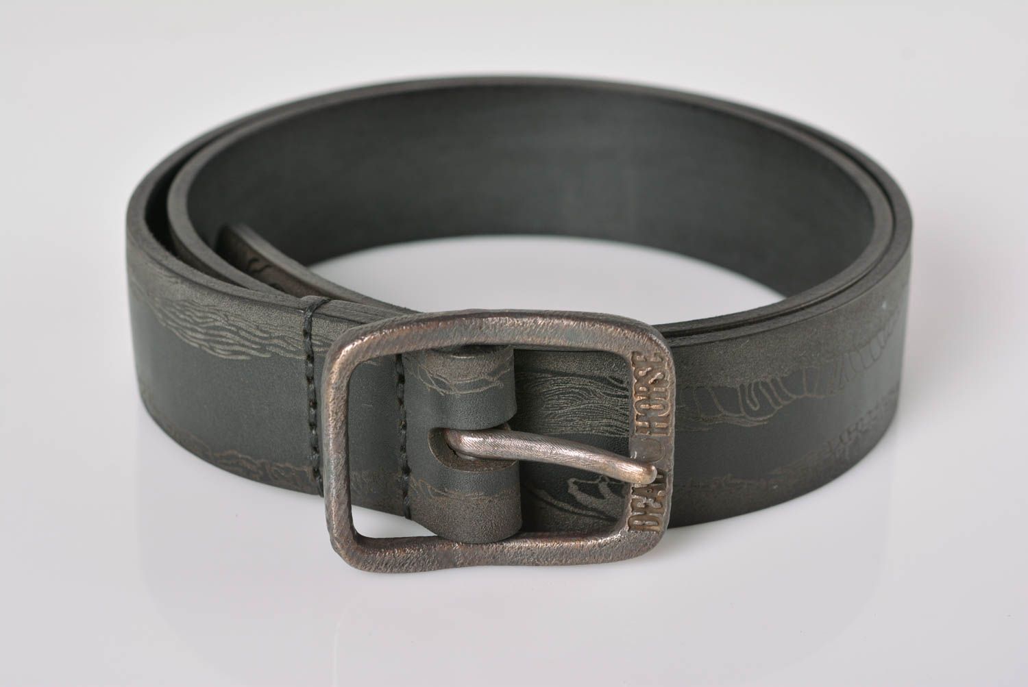 Cinturón de cuero hecho a mano estiloso ropa masculina accesorio de moda bonito foto 1