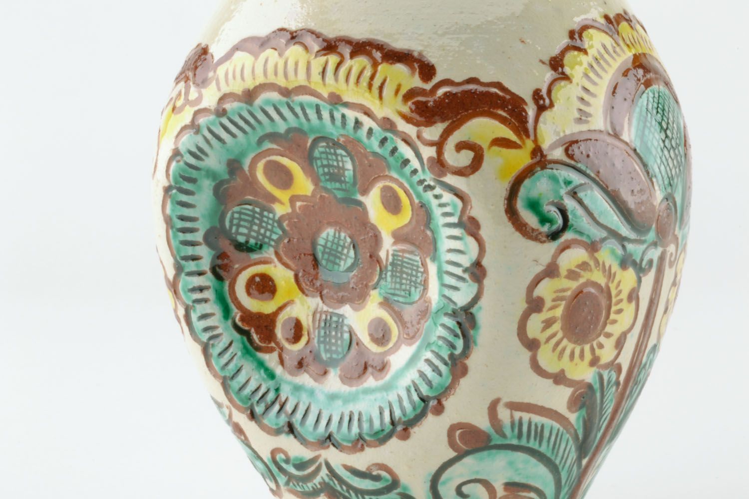 Vaso artesanal de cerâmica decorativo para flores secas foto 3