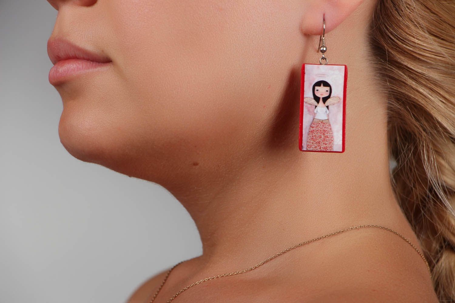 Polymer clay long earrings Girls photo 5