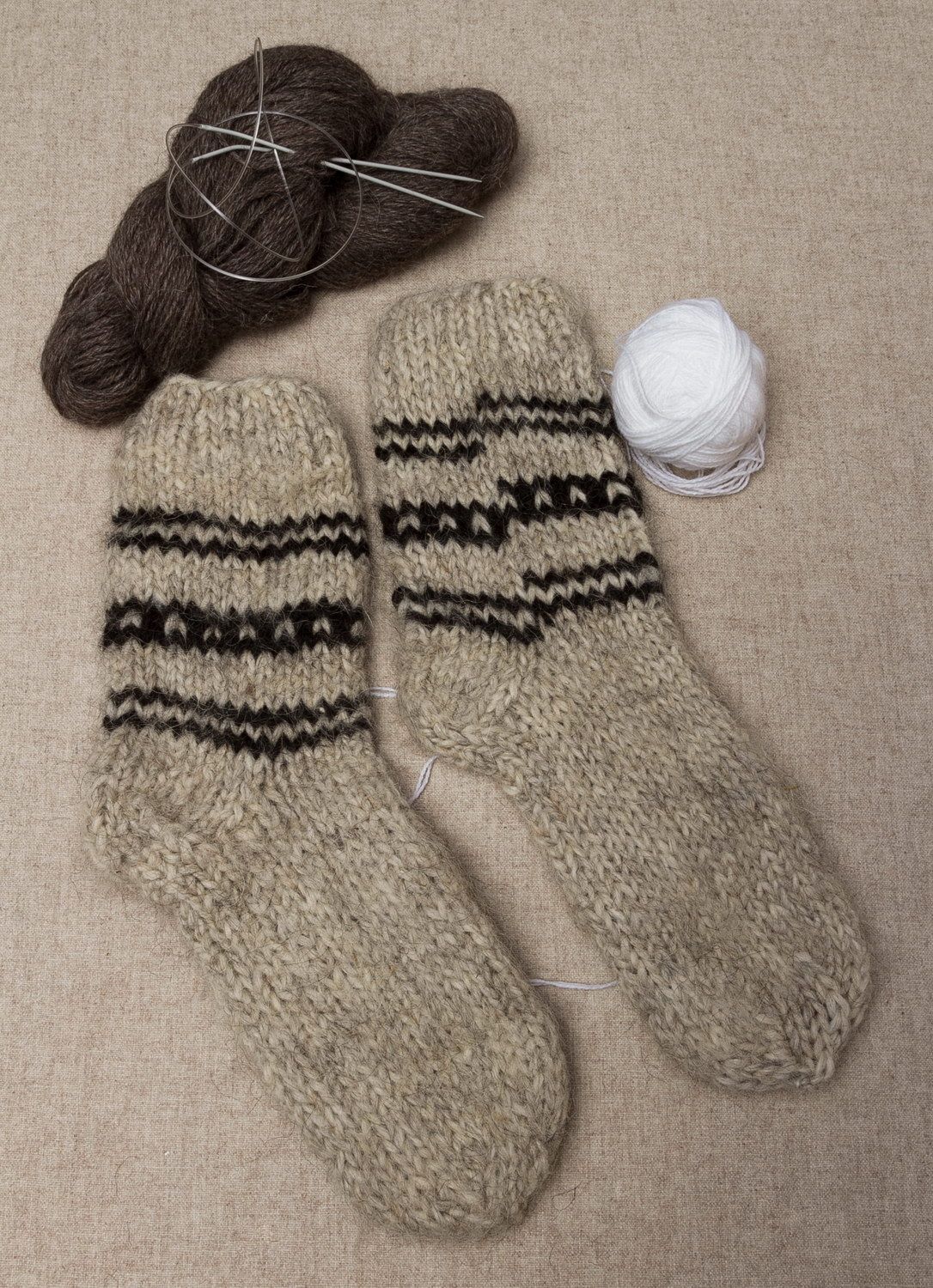 Grey wool men's socks  photo 1