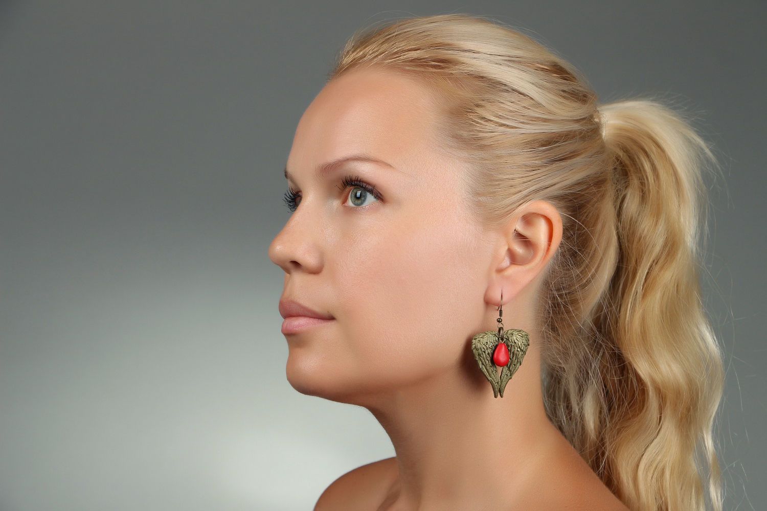Earrings with natural stone photo 5