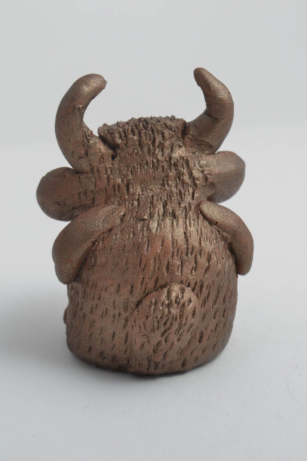 Keramik Deko handmade Figur aus Ton Deko Skulpturen braun für Interieur Dekor foto 2