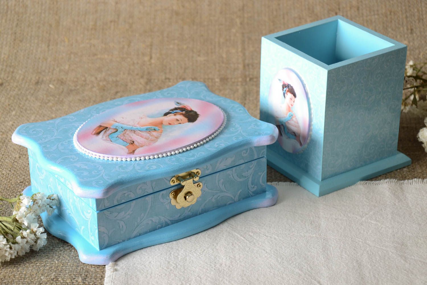Handmade unusual box designer beautiful accessories stylish stand for pens photo 1