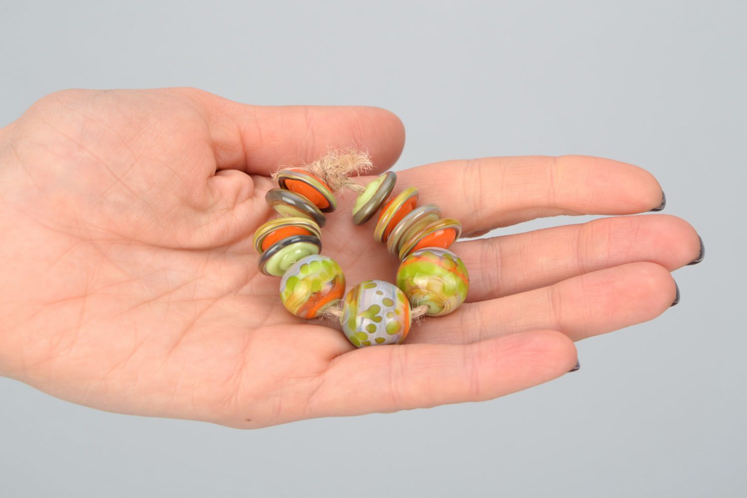 Fourniture verre chalumeau perles fantaisie multicolores photo 2