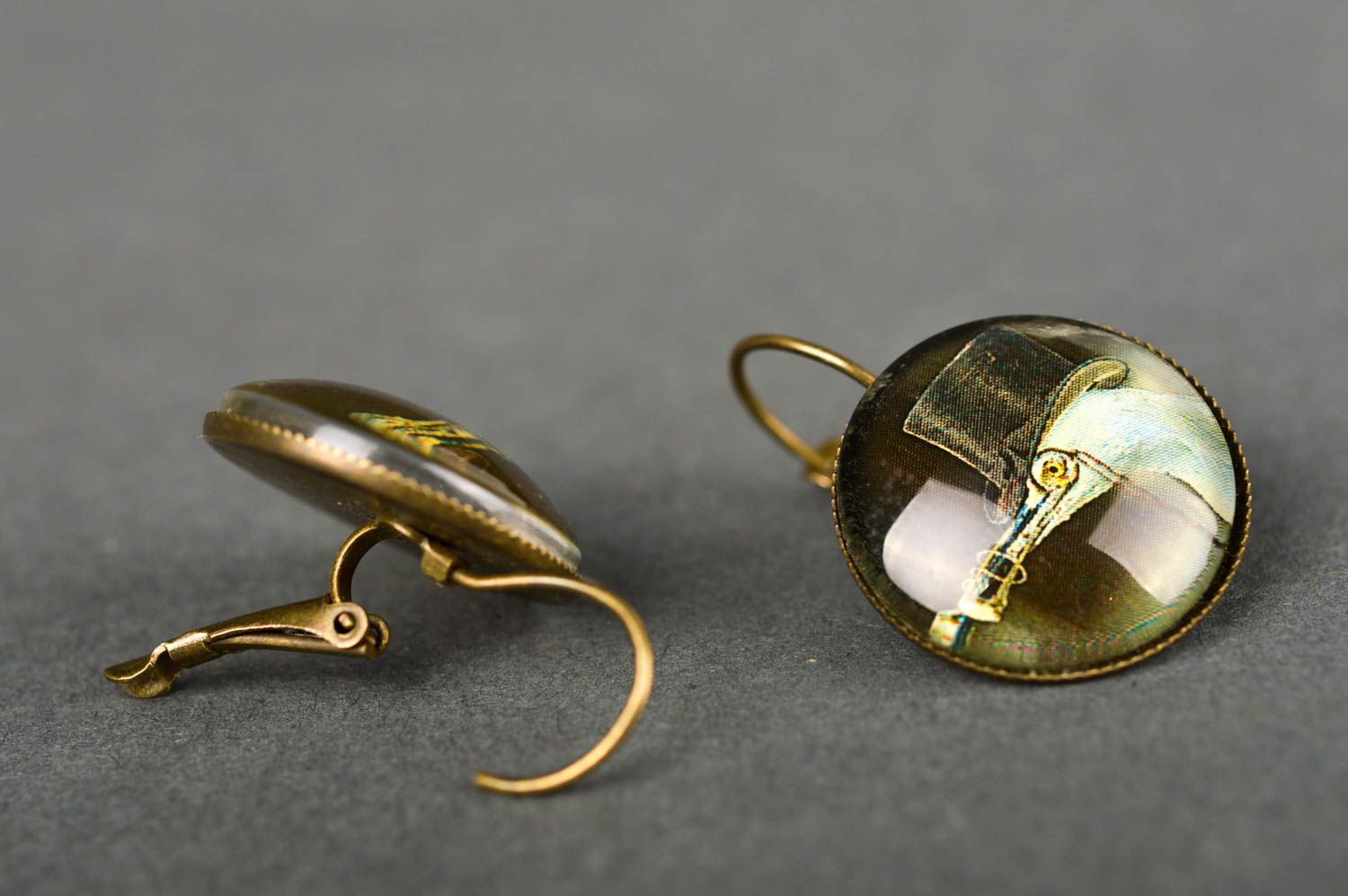 Vintage Ohrringe handgemachte Cabochon Ohrringe kleines Accessoire für Frauen foto 4