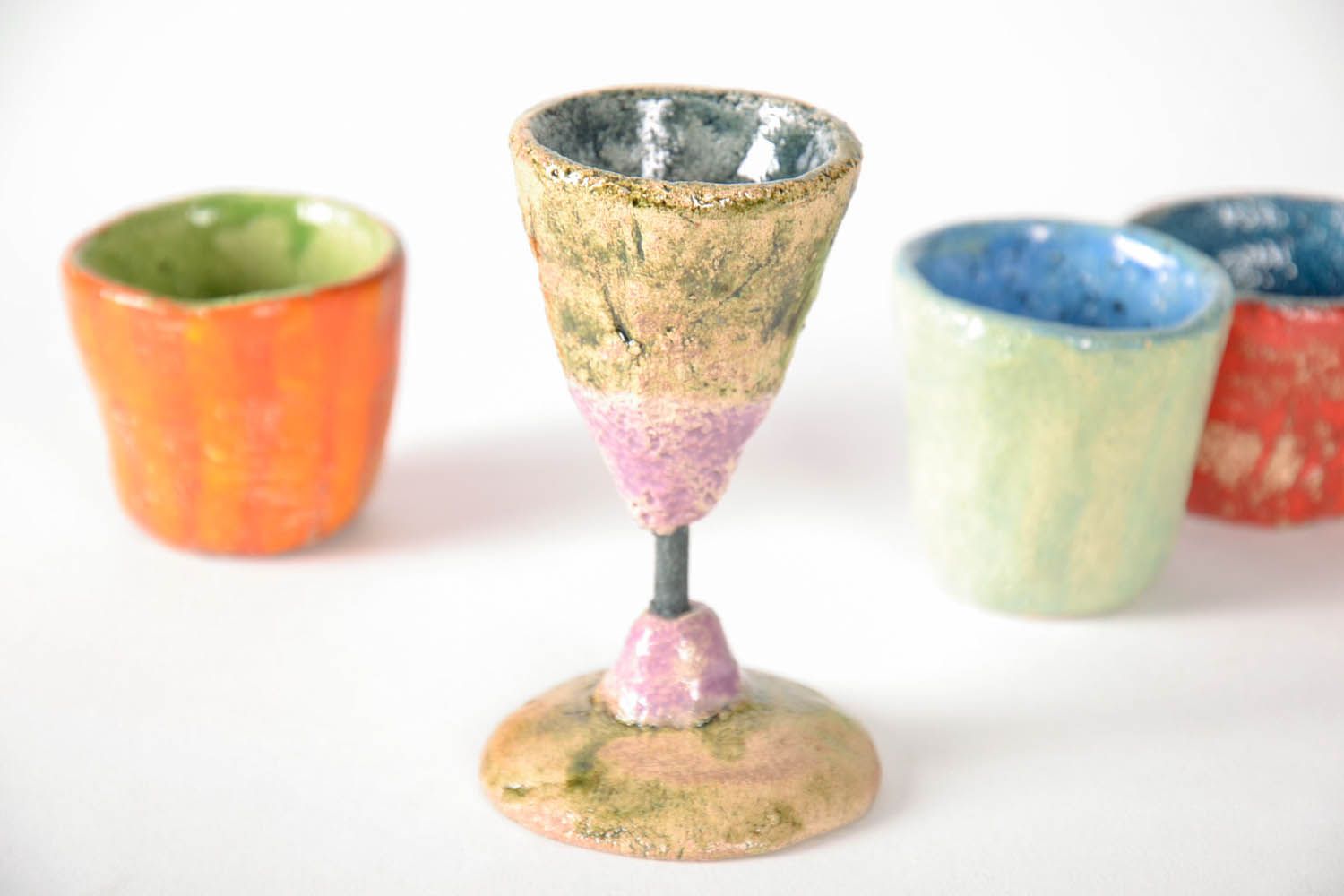 Ceramic shot glass with leg photo 1