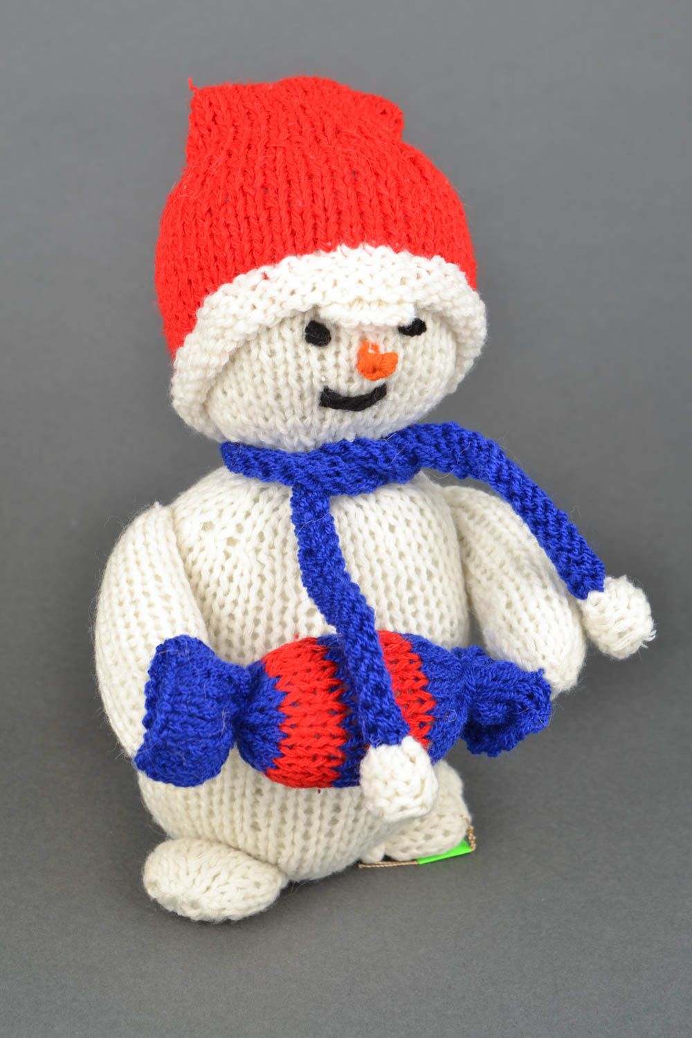 Jouet décoratif tricoté artisanal Bonhomme de neige photo 1
