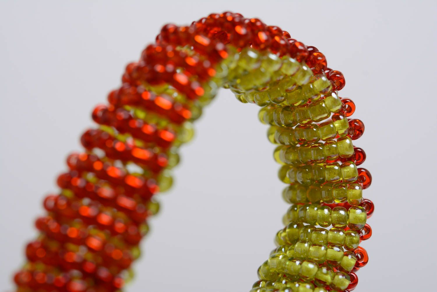 Bracelet en perles de rocaille fait main rouge et vert pratique pour femme photo 5