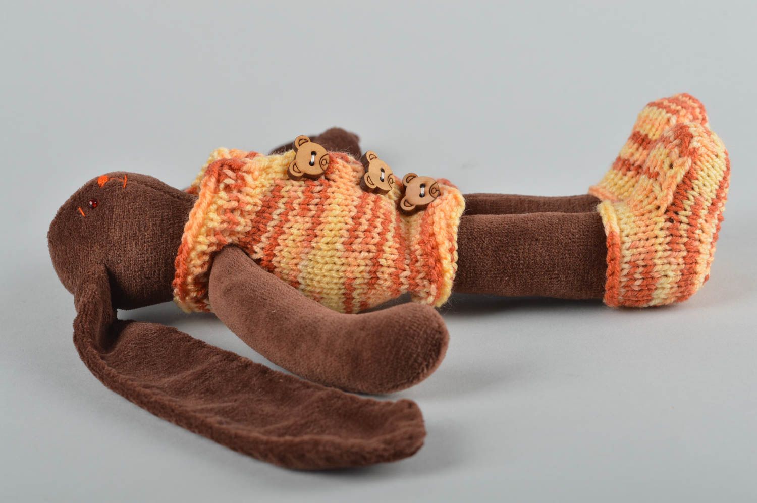 Stilvolles Hase Kuscheltier handmade Stoff Kuscheltier Geschenk für Kinder foto 3