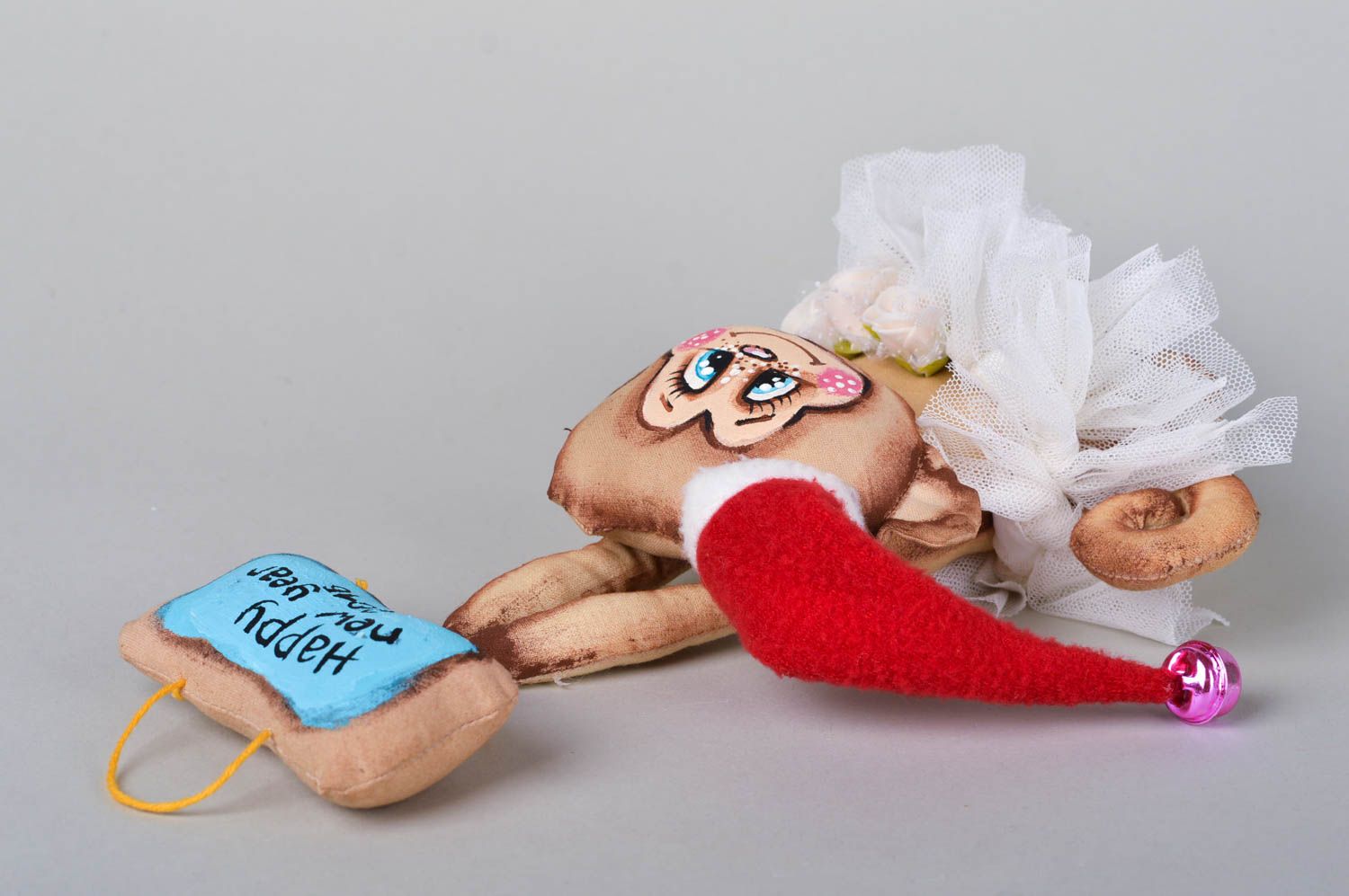 Mono de peluche hecho a mano juguete de tela original decoración de interior  foto 2