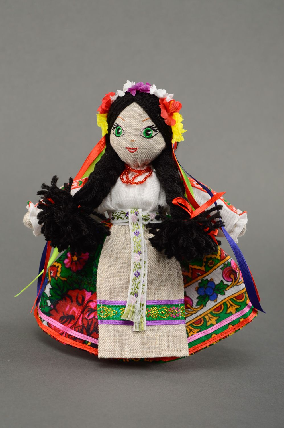 Handmade designer fabric doll Ukrainian photo 1