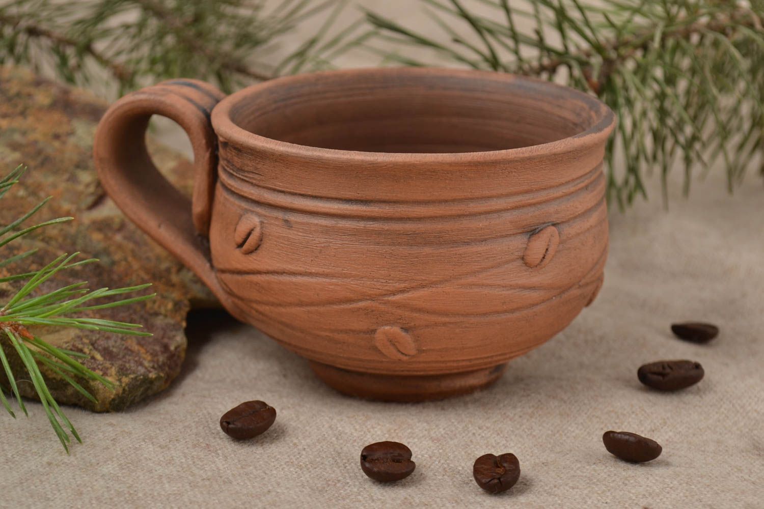 Кофейная чашка ручной работы керамическая чашка красивая посуда глиняная чашка фото 1