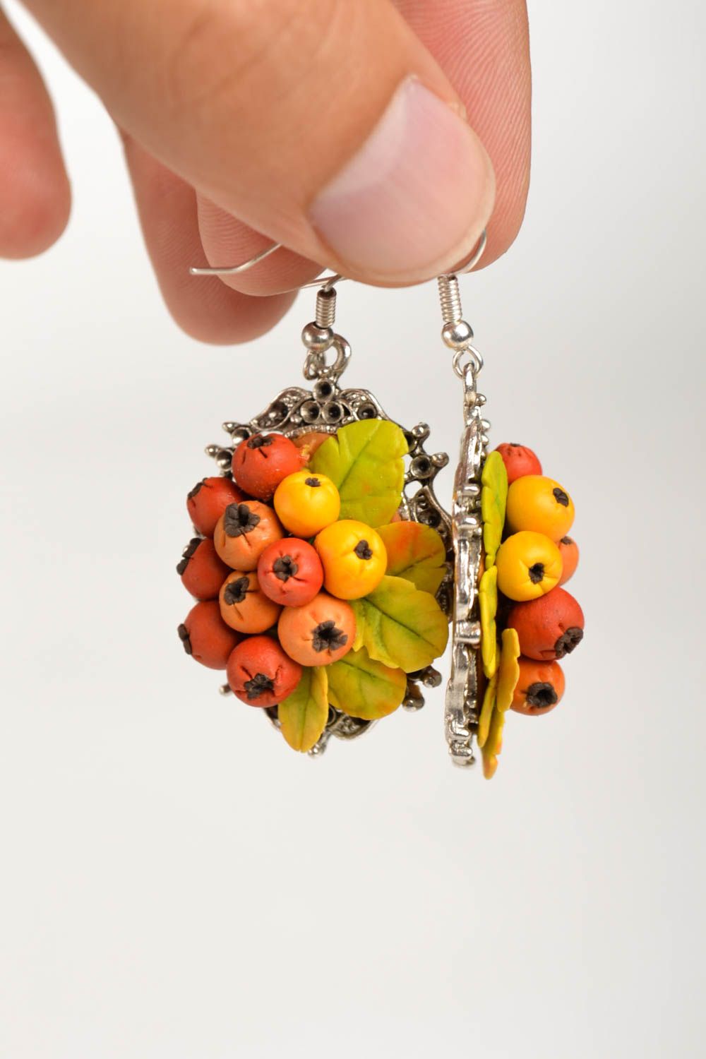 Handmade Porzellan Schmuck ausgefallener Ohrschmuck Ohrringe für Damen Herbst foto 5