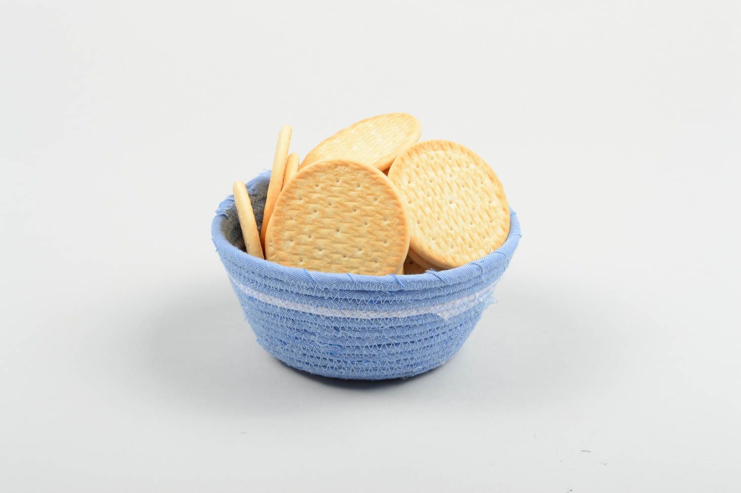 Декор для дома handmade голубая конфетница из ткани пэчворк декор для кухни фото 5