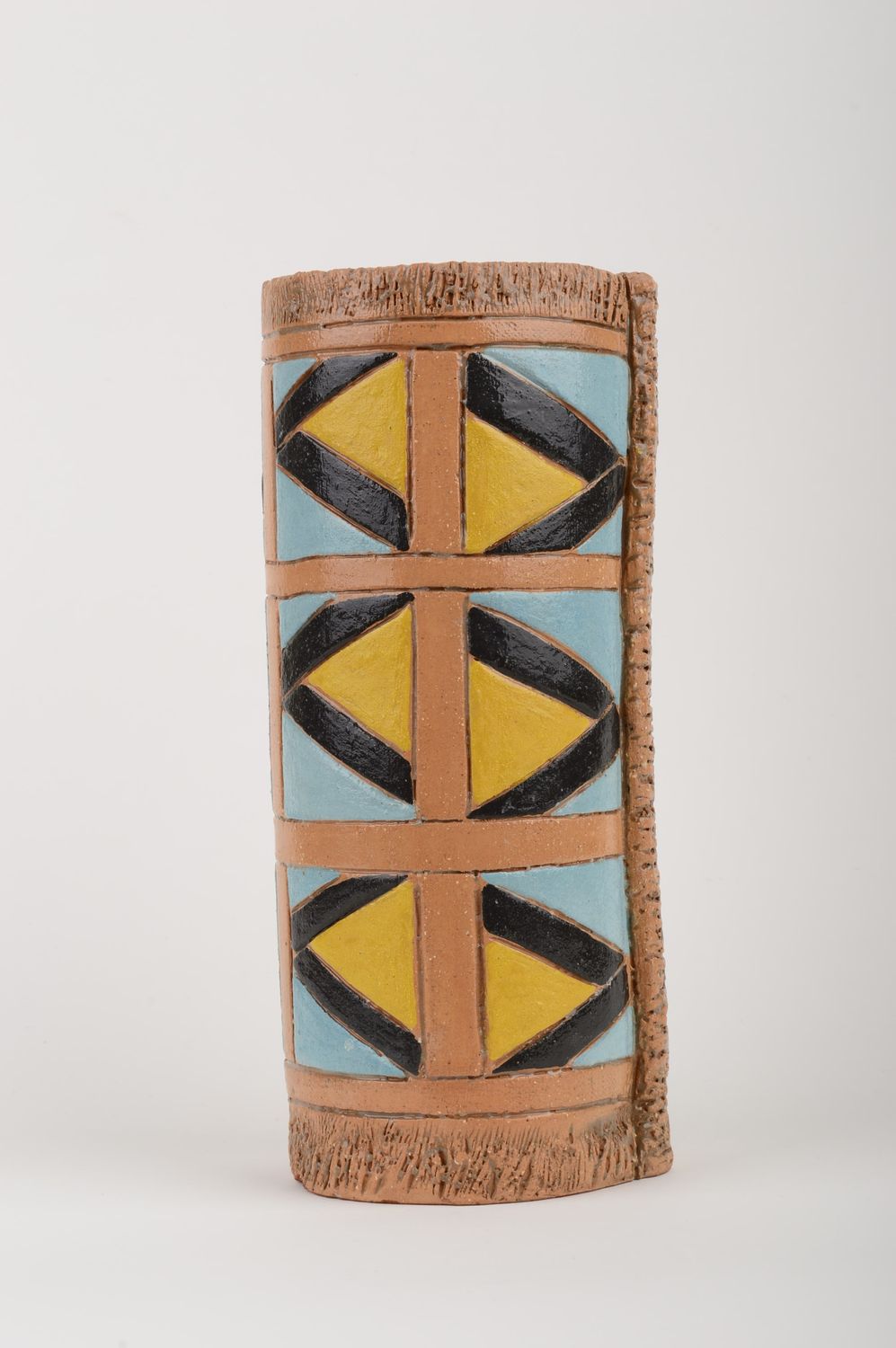 Handmade Keramik Vase originell Haus Deko schöne Vase mit grellem Muster foto 1