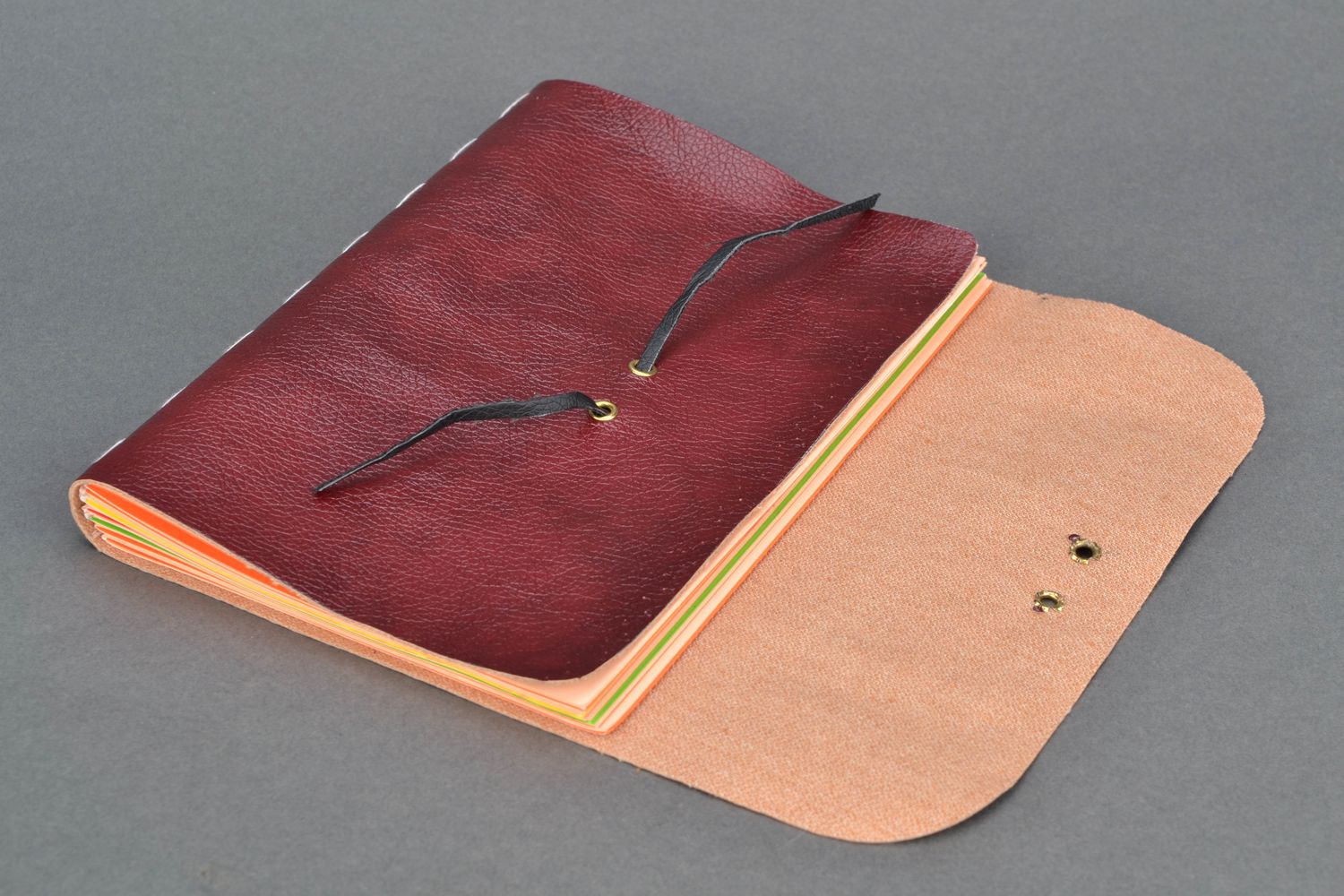 Leather notebook with brown cover photo 2