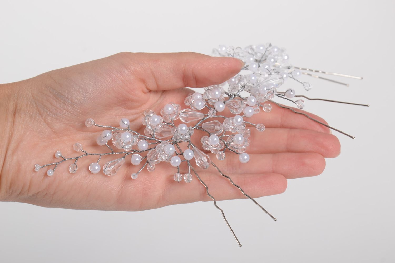 Handmade wedding accessory elegant beaded hair pin beautiful hair pin photo 2