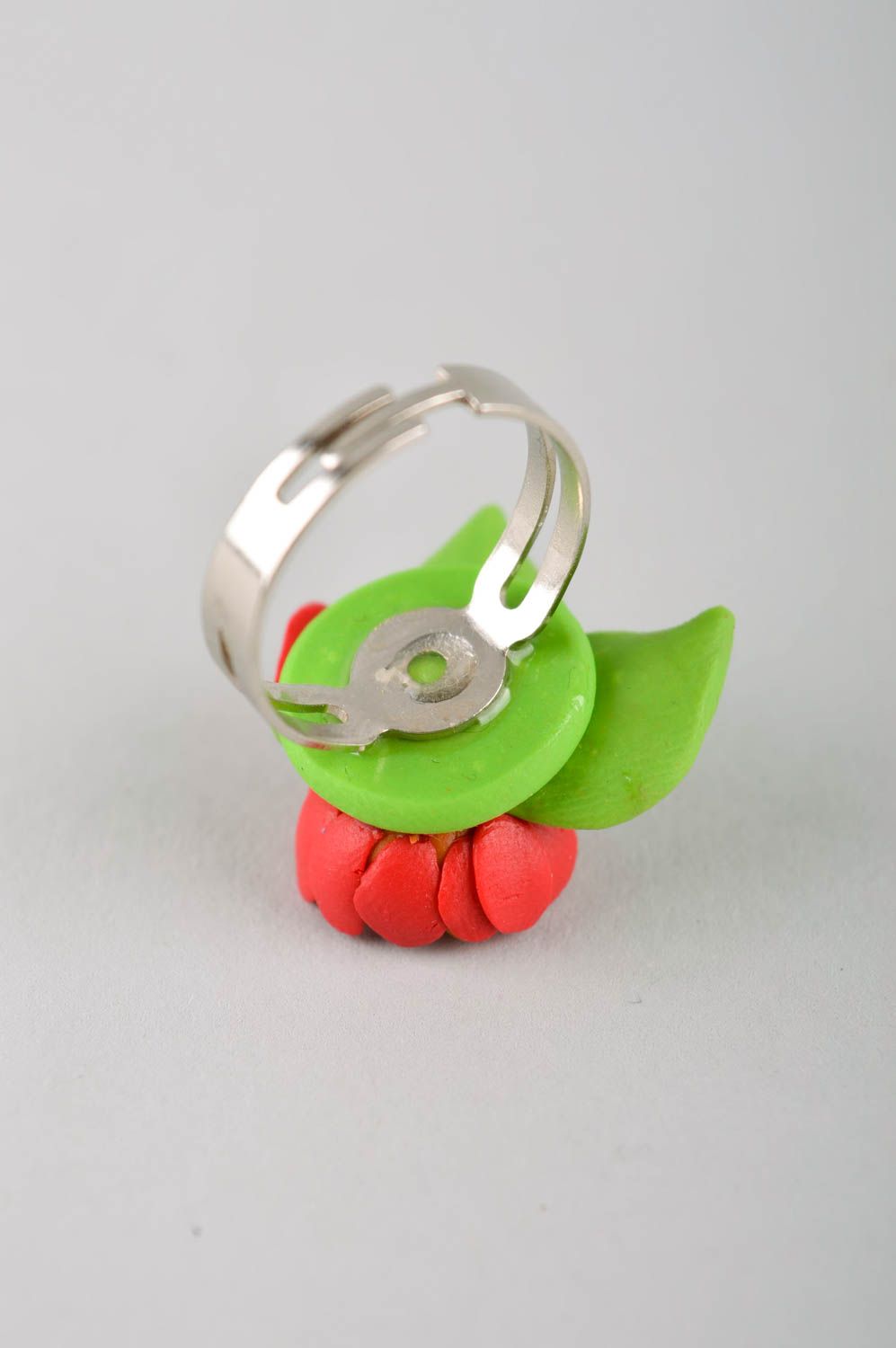 Handmade cute flower ring designer polymer clay ring stylish beautiful ring photo 4