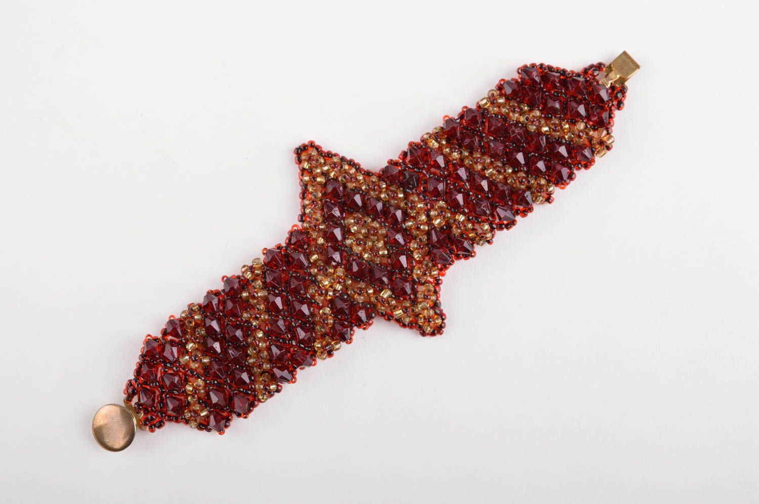 Bracciale rosso di perline fatto a mano braccialetto originale per donna foto 2