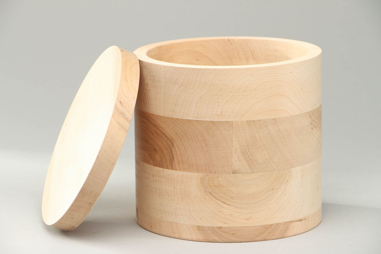 Boîte en bois faite main ronde coffret design original pour serviettage  photo 2