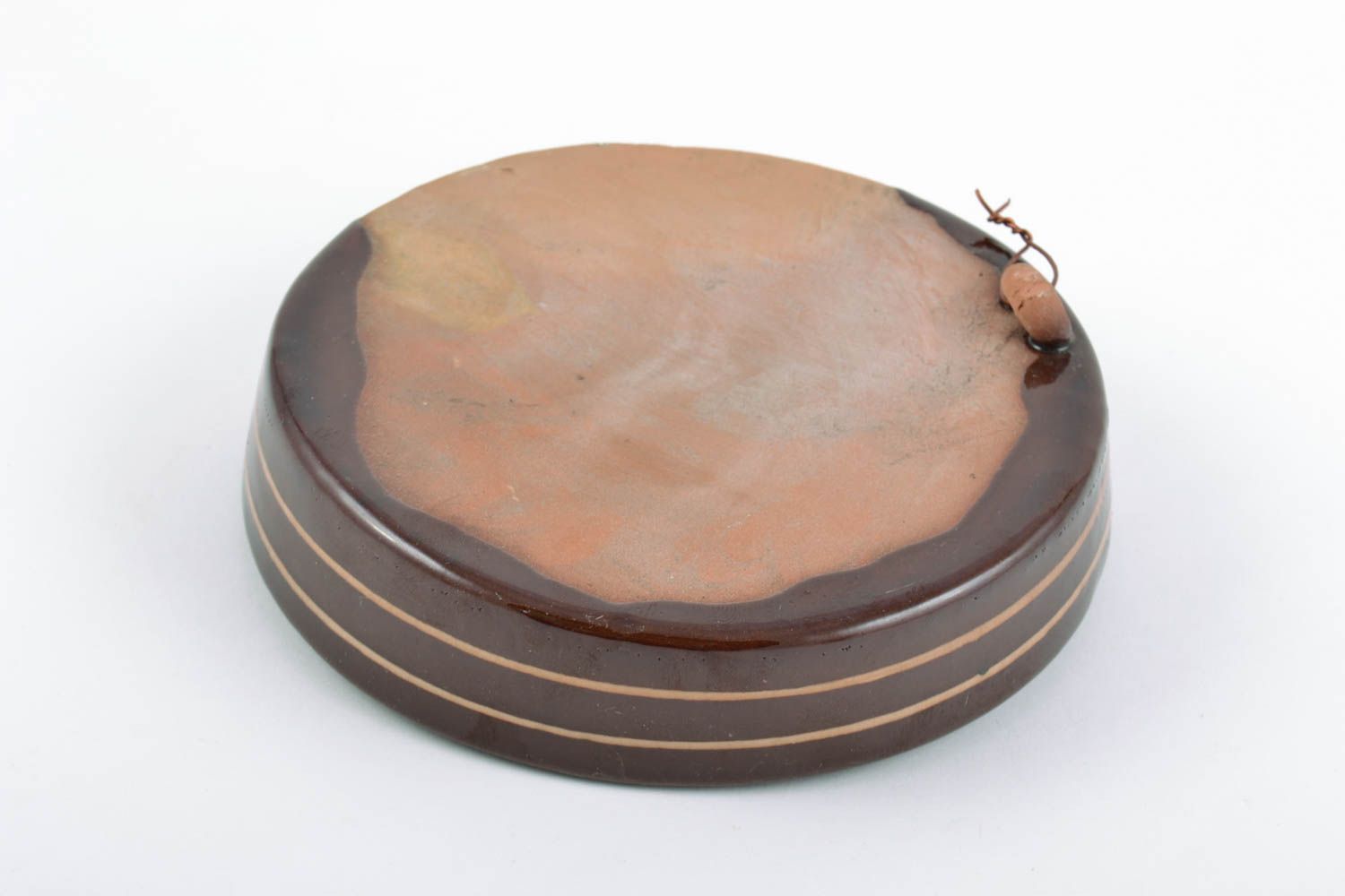 Décoration en relief en forme d'assiette en céramique avec fleur faite main photo 4