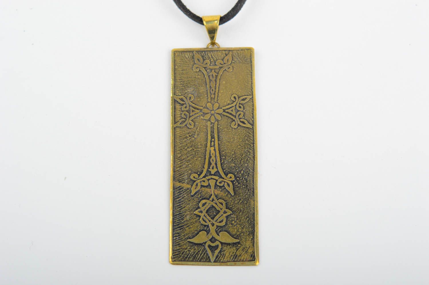 Handmade pendant unusual jewelry designer accessory gift for her brass pendant photo 4