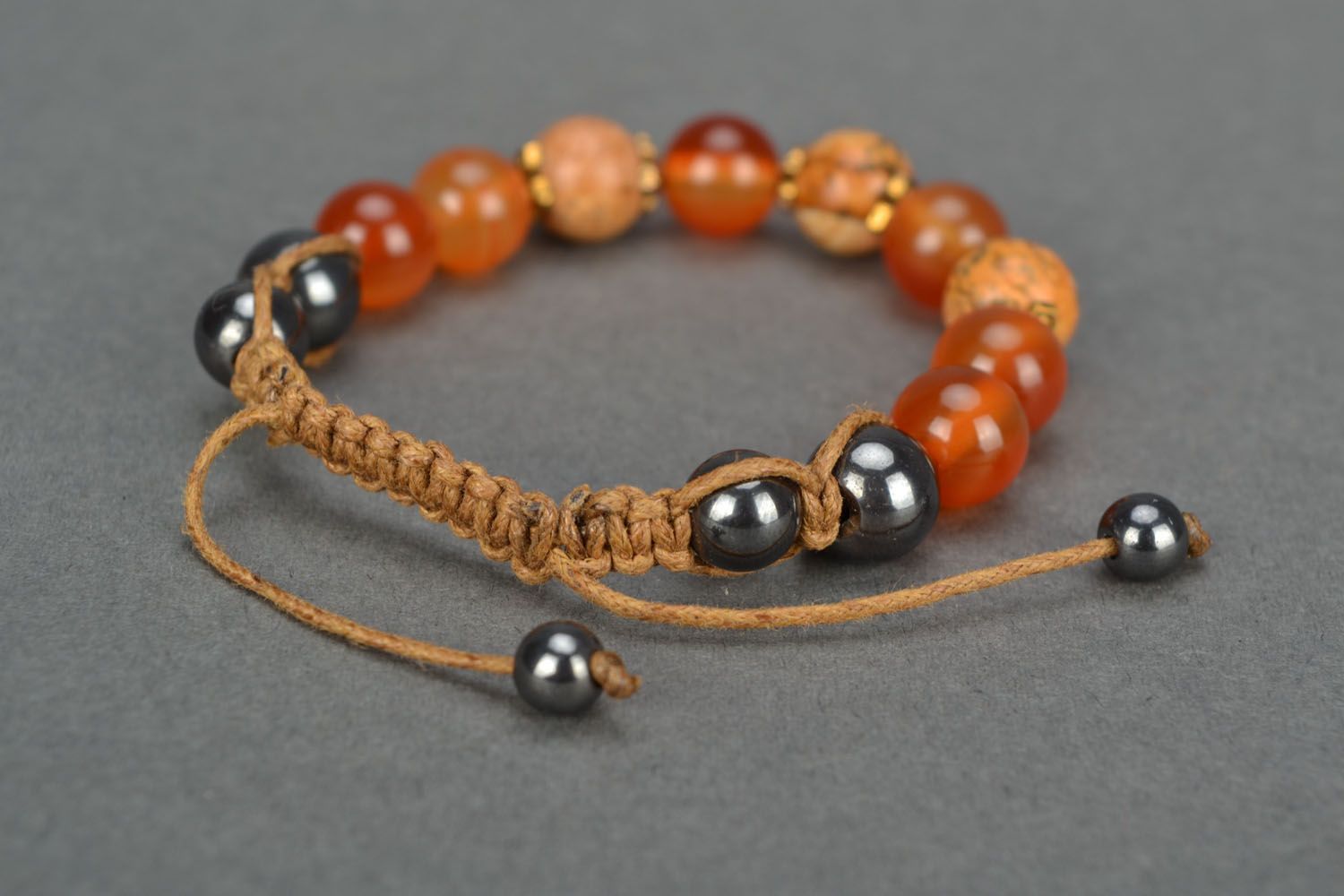 Cord bracelet with natural stones photo 4