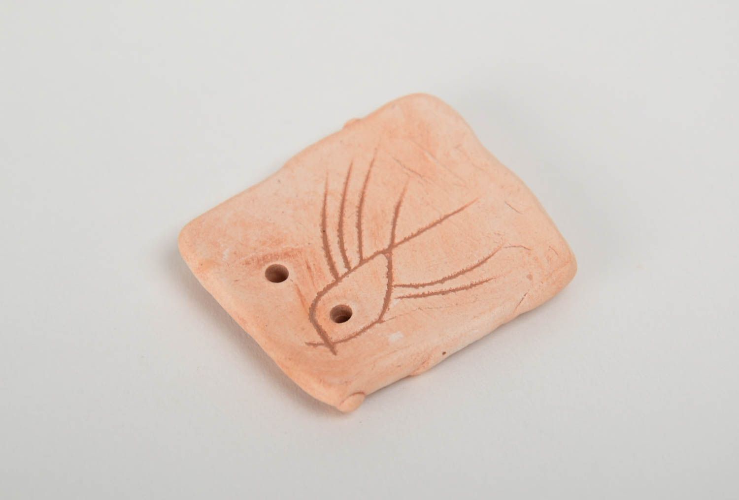 Handmade designer DIY clay blank for pendant making square  photo 3
