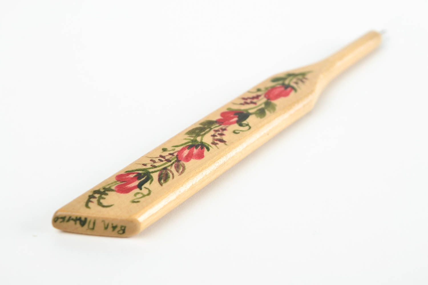 Красивая ручка подарок ручной работы этнический сувенир с петриковской росписью фото 4