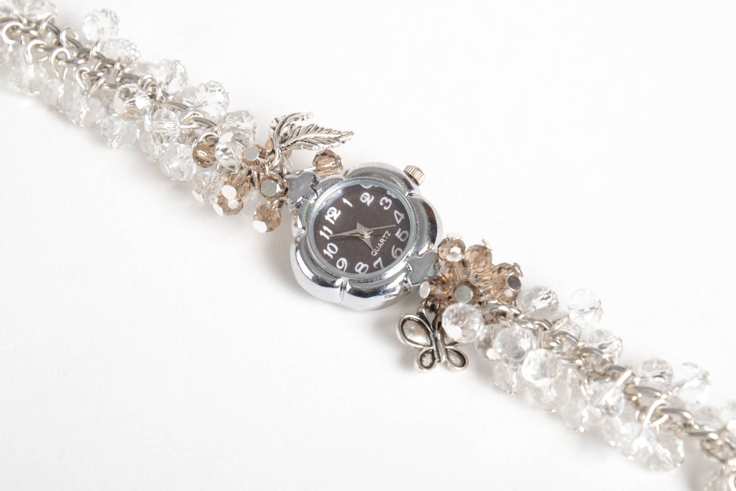Модный браслет хэнд мейд необычные часы очень красивые браслет из бусин фото 3