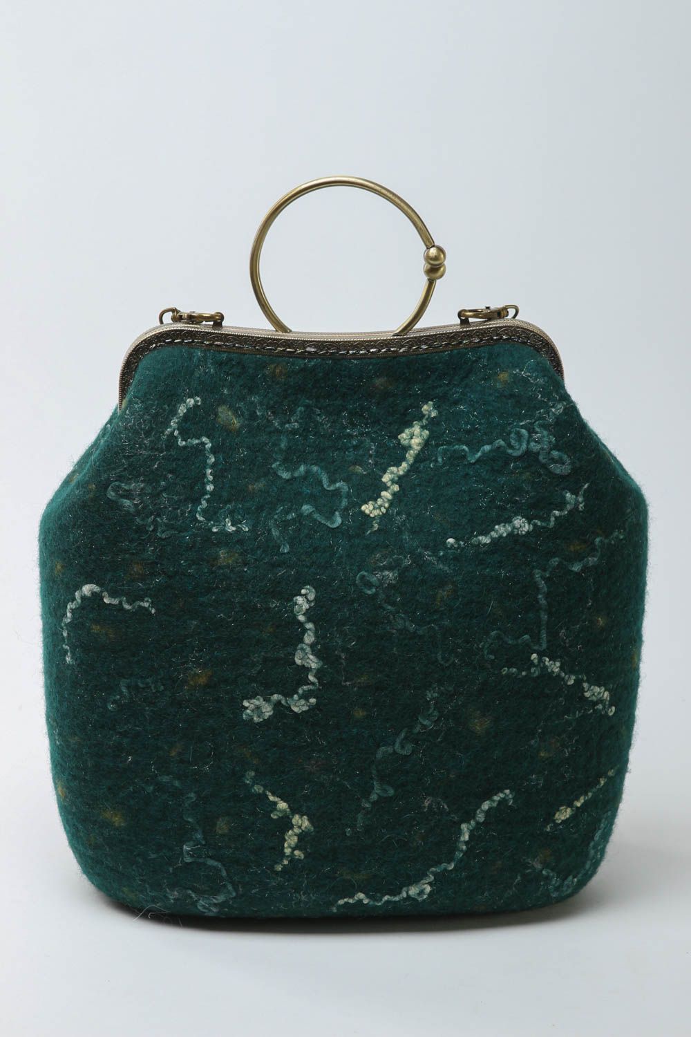 Bolso hecho a mano de fieltro elegante accesorio para mujer regalo original  foto 4