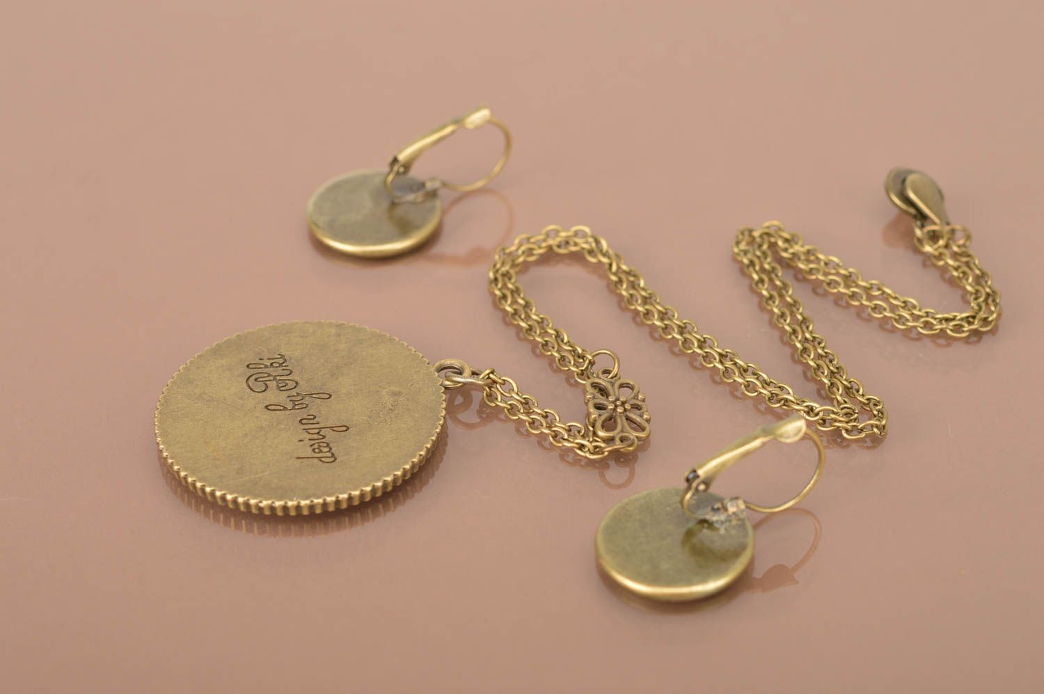 Handmade jewelry set flower jewelry dangling earrings pendant necklace photo 5