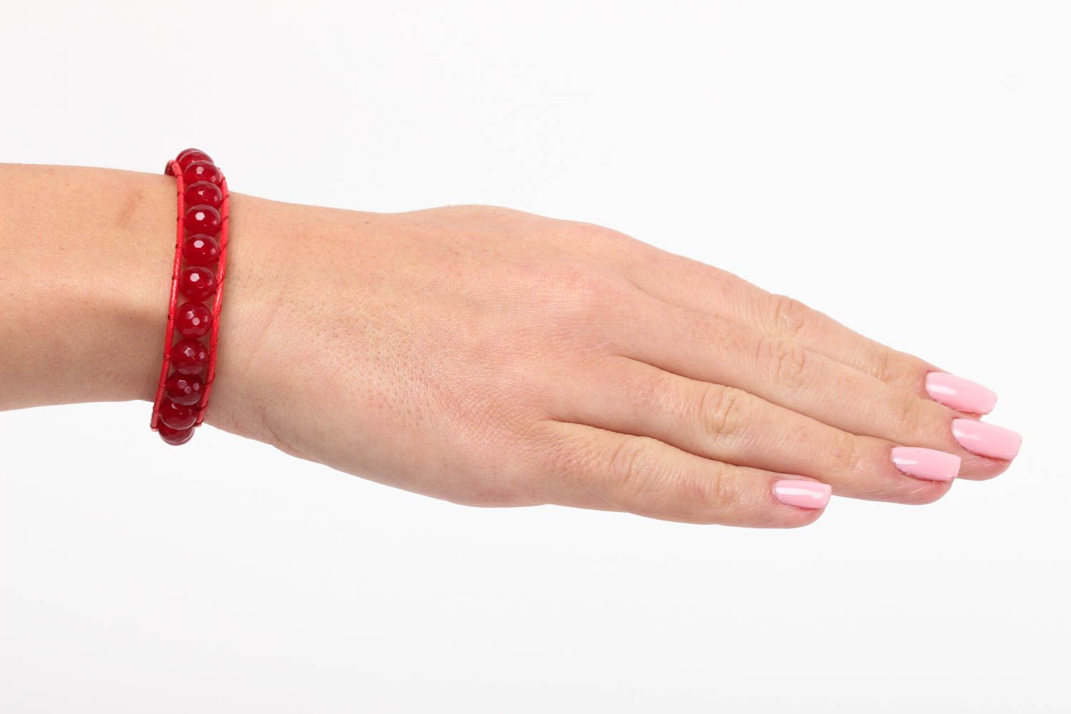 Bracelet agate rouge Bijou fait main Accessoire mode Cadeau femme style casual photo 5