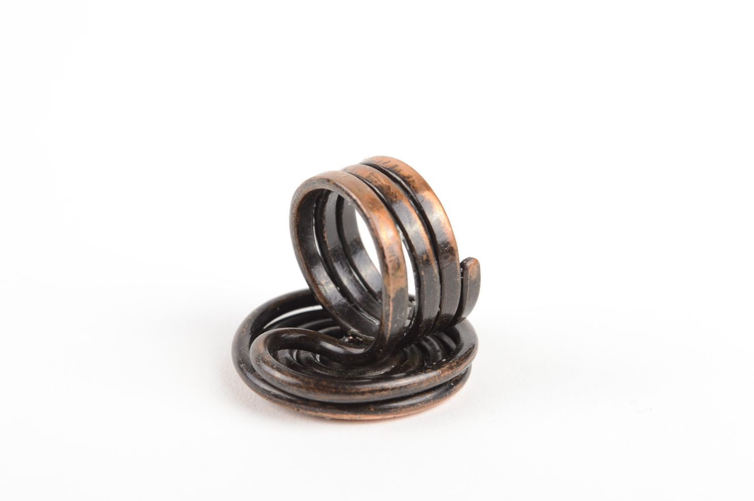 Anillo de cobre hecho a mano en espiral bisutería artesanal regalo original  foto 4