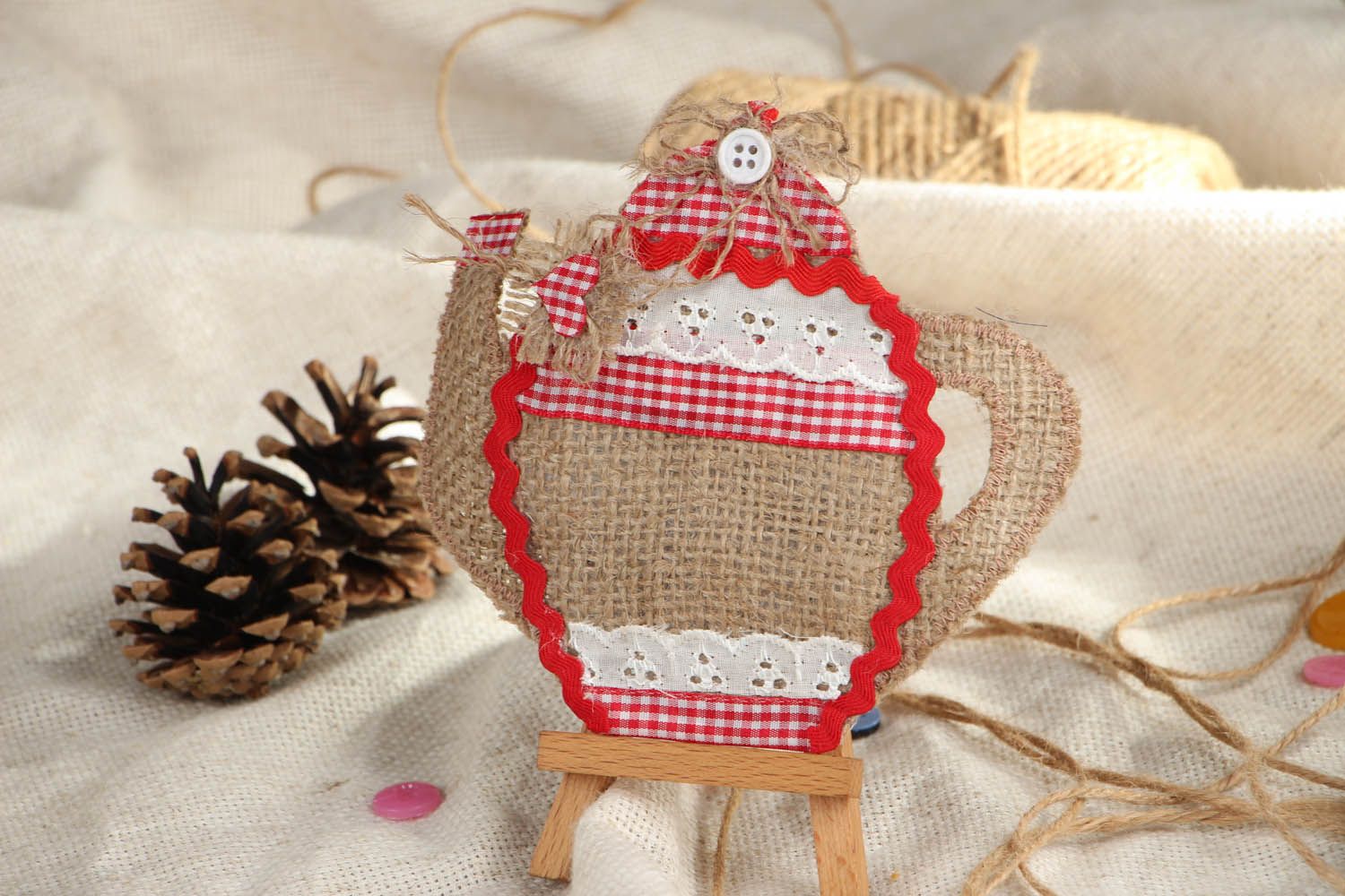 Brinquedo de tecido para árvore de Natal Bule feito à mão  foto 5
