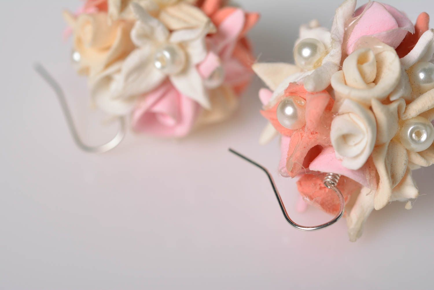 Handmade Schmuckset aus Polymerton Anhänger und Ohrringe schön stilvoll  foto 4