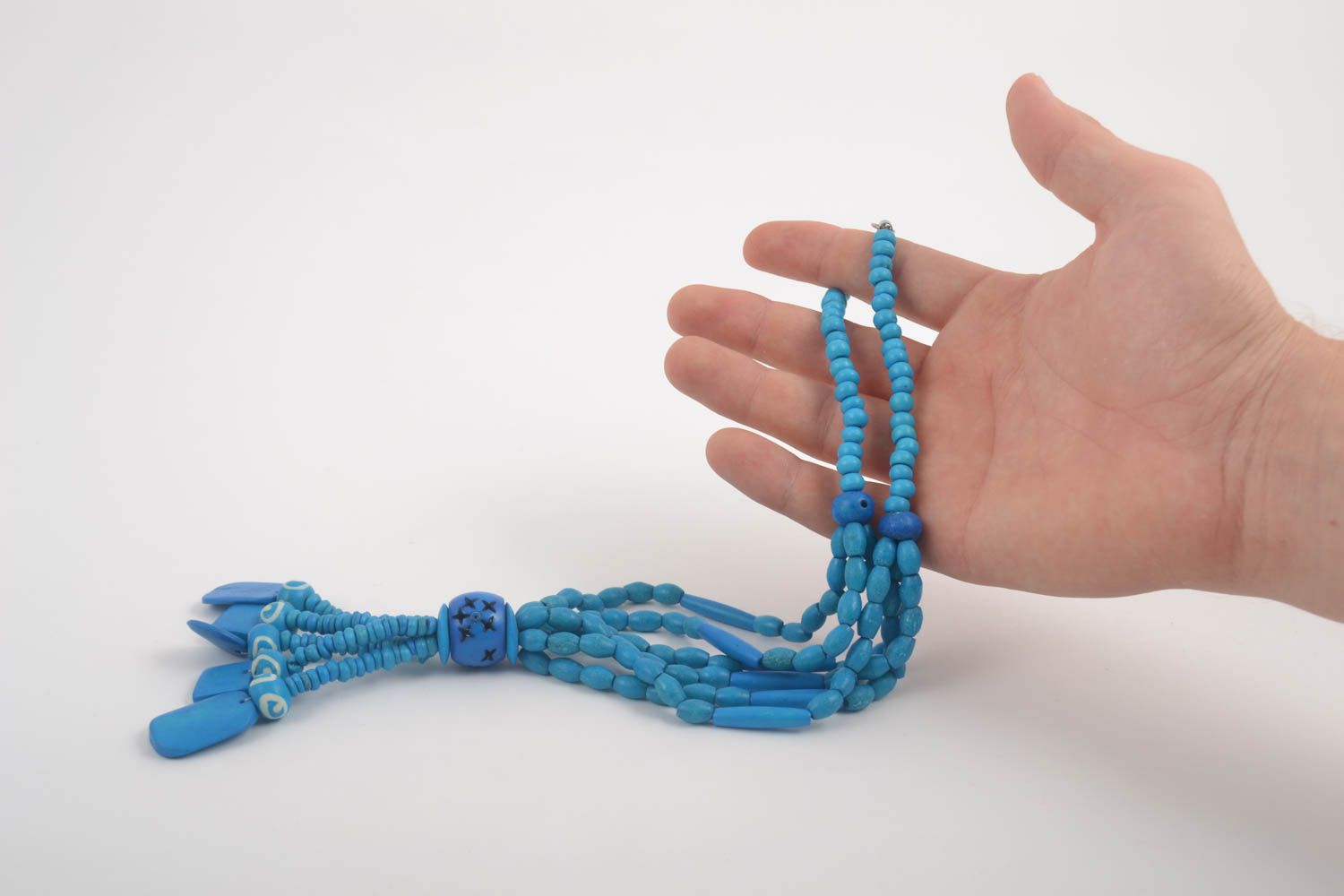 Handgemachtes Schmuck Collier blaue Halskette für Frauen Designer Schmuck zart foto 5