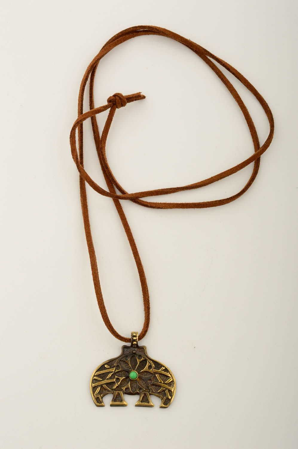 Украшение ручной работы кулон на шею украшение из бронзы с натуральным камнем фото 3