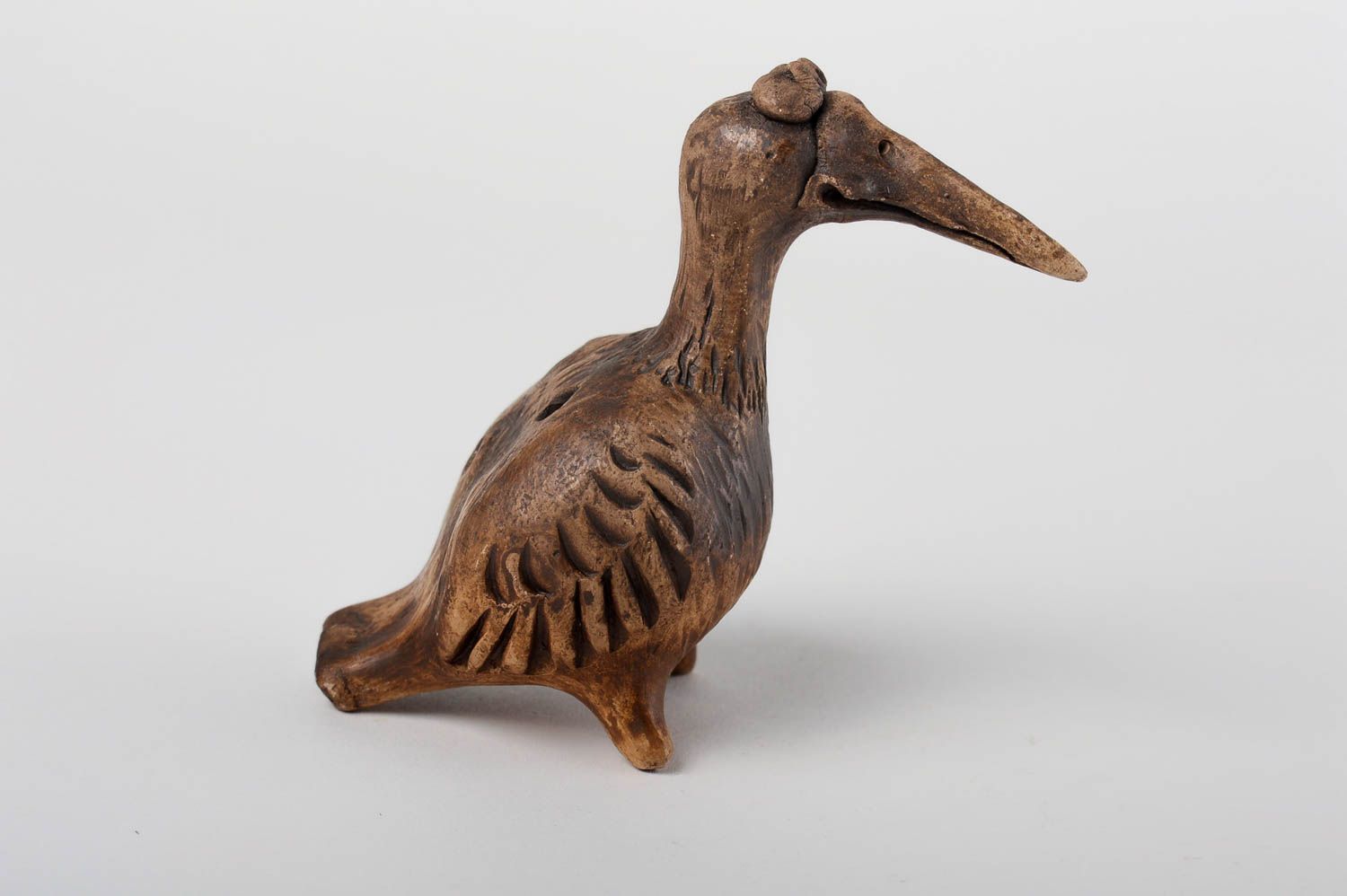 Свистулька из глины ручной работы керамическая свистулька глиняная игрушка птица фото 2