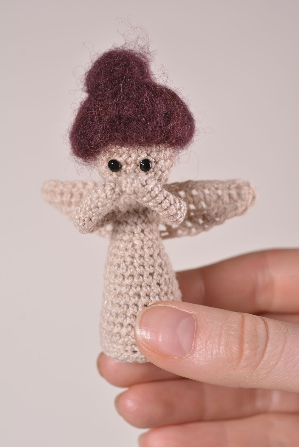 Handmade interior doll hand-crocheted dolls designer small toys for children photo 5