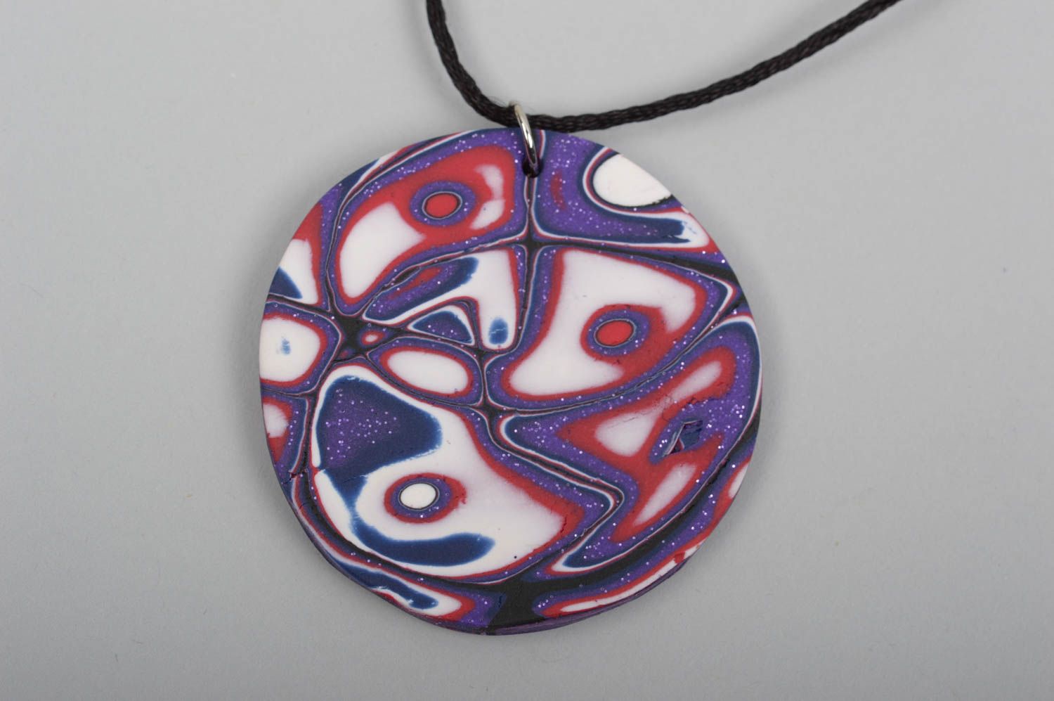 Fashion necklace handcrafted jewelry designer accessories polymer clay gift idea photo 3