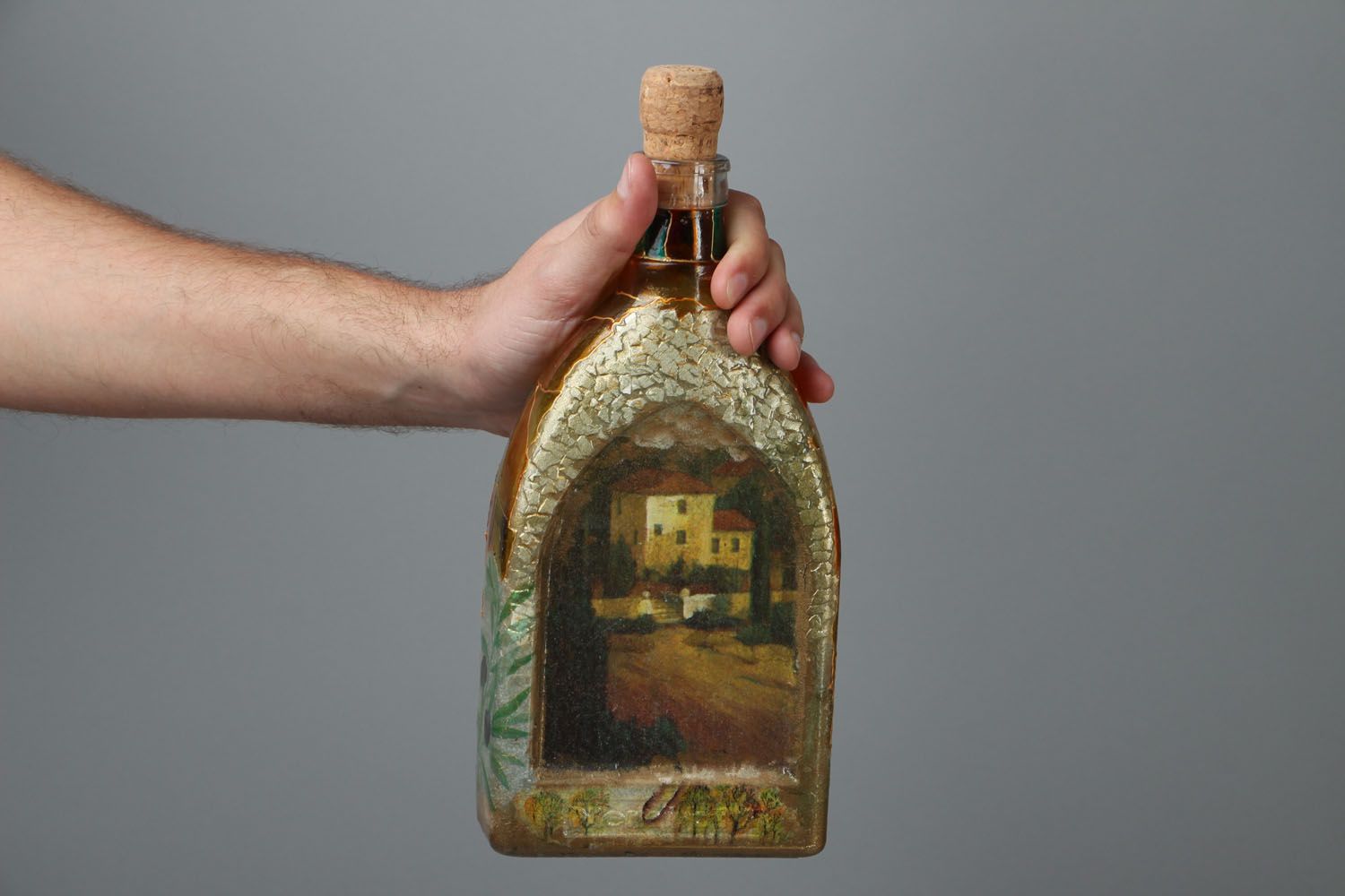 Декоративная бутылка в технике декупаж Прованс фото 4