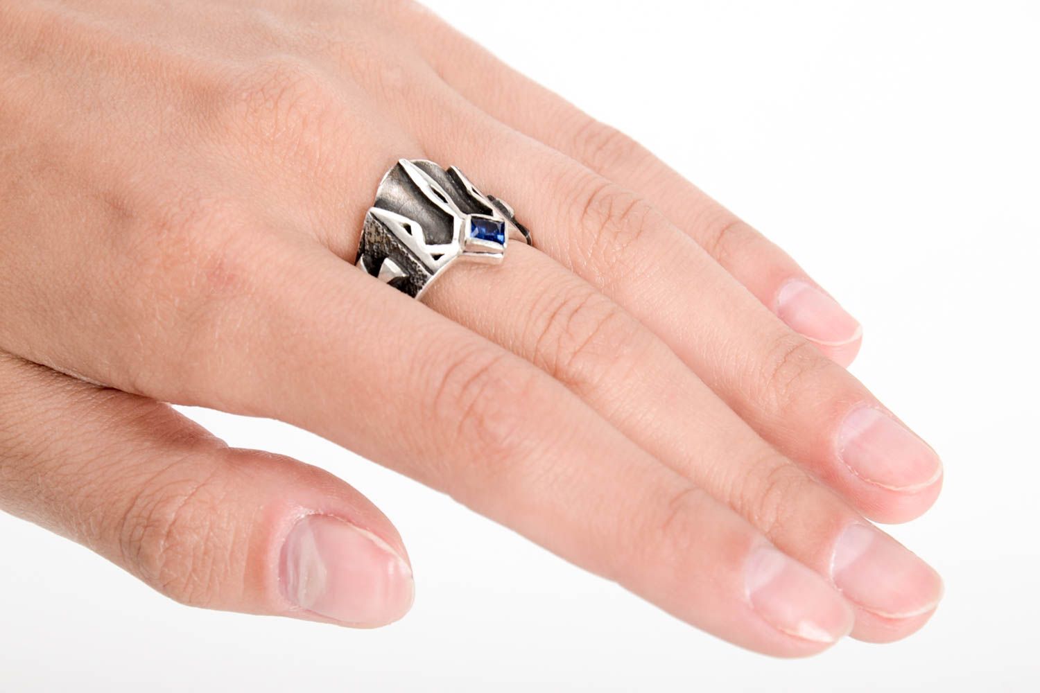 Серебряное кольцо ручной работы женское кольцо с камнем серебряное украшение фото 1