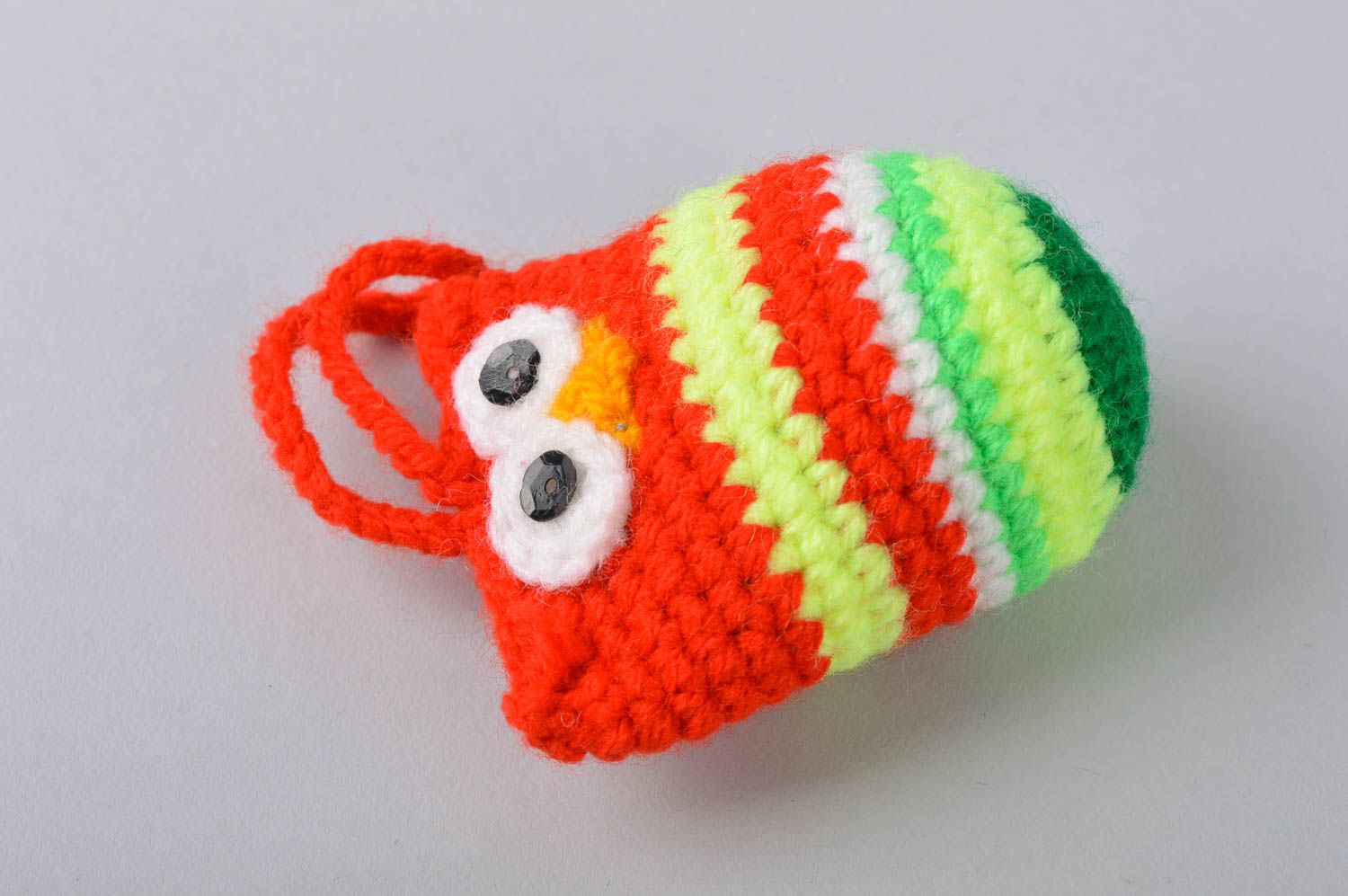 Handmade cute small soft crocheted pendant owl for kids photo 4