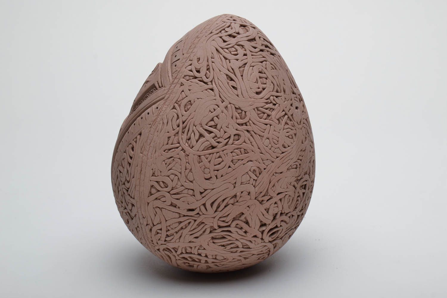 Яйцо ручной работы из глины расписное фото 4