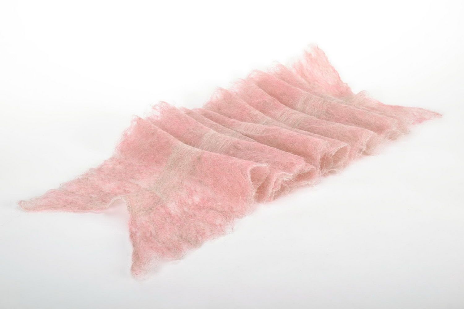 Woolen scarf, pink Cobweb photo 3