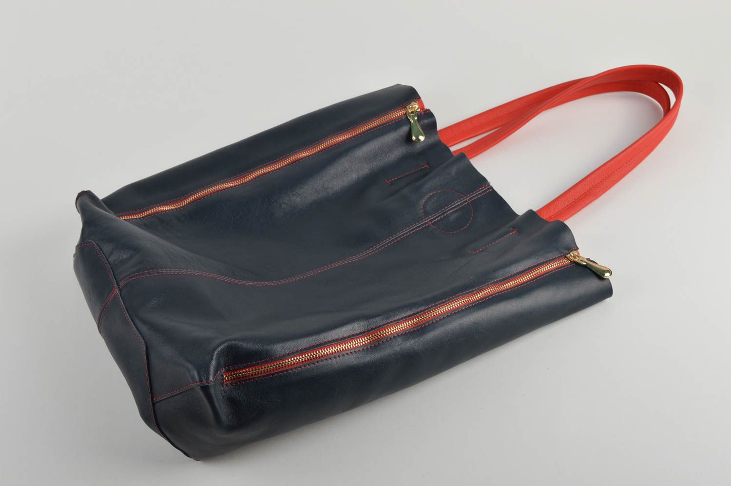 Сумка ручной работы сумка на плечо кожаная сумка черная большая красивая фото 3